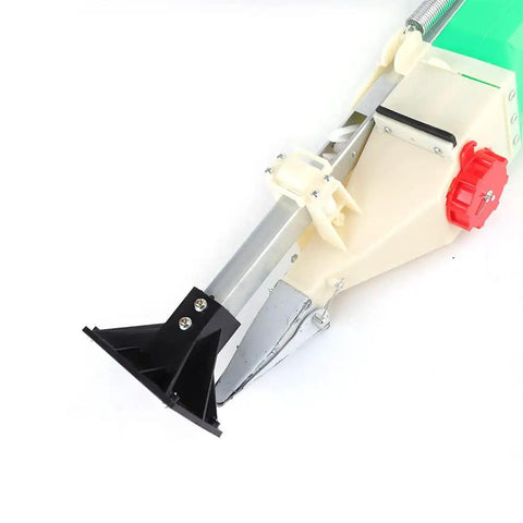 Close-up of Stand Up Handheld Planter Tool For Quick Precise Seeding With Adjustable Depth And Height And 1 To 3 Seed Slots
