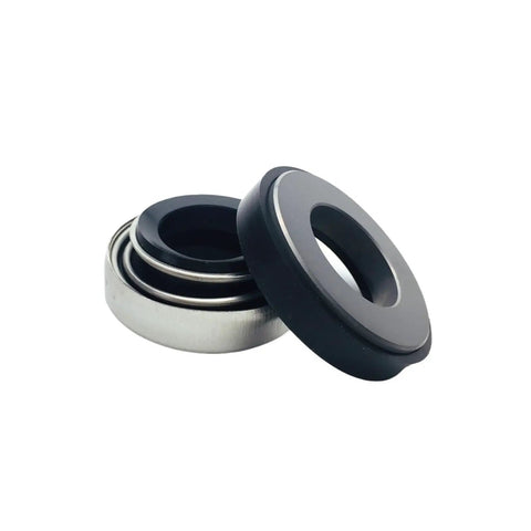 Heavy Duty 301-15 Mechanical Seal For Industrial And Water Pumps With Silicon Carbide Faces And Viton Spring Replaces BT-AR 15 Millimeter Shaft, showing black and silver seals.