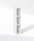 Hella Efficient Three Tier Closet Organizer With Open Shelf Storage For Bedroom Wardrobe Space Saving Slim Floor Rack In Pristine White.