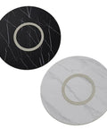 50 Inch Marble Lazy Susan Silent Rotating Serving Tray Slick Kitchen Essential For Smooth Dining And Weekend Hangouts No Sweat Rotation Design That Totally Delivers The Goods in black and white marble finish.