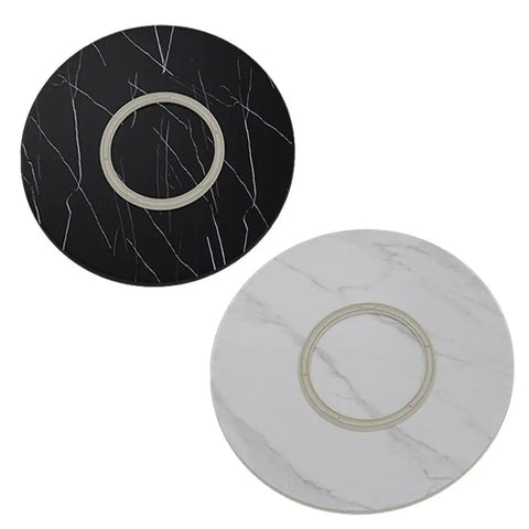 50 Inch Marble Lazy Susan Silent Rotating Serving Tray Slick Kitchen Essential For Smooth Dining And Weekend Hangouts No Sweat Rotation Design That Totally Delivers The Goods in black and white marble finish.