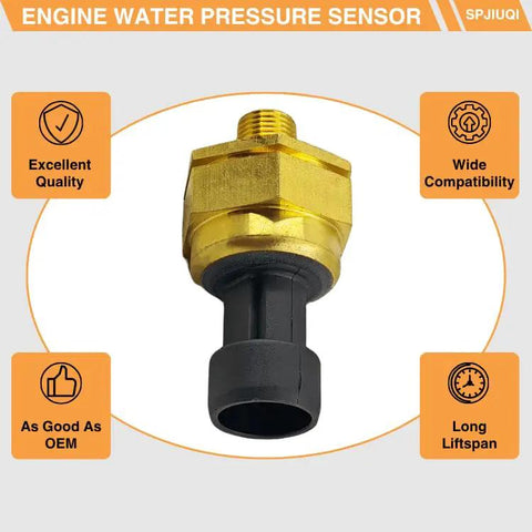 Heavy Duty Water Pressure Sensor Compatible With Mercury Mercruiser Sterndrive And Inboard Outboard Marine Engines Oem Replacement Part 8M6000623, brass and plastic material