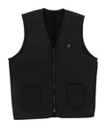 Front view of Electric Heated Vest With Three Temperature Settings Lightweight And Machine Washable Easy Care in black, Size M.