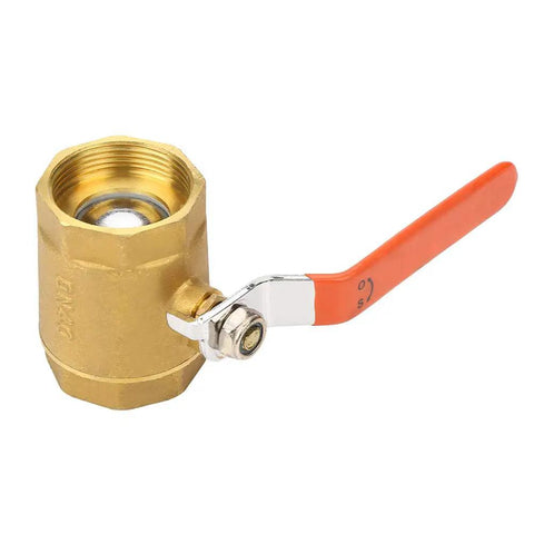 Heavy Duty Brass Ball Valve One Half Inch Female Thread with orange lever for high pressure water, oil, gas lines.