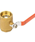 Heavy Duty Brass Ball Valve One Half Inch Female Thread with orange lever for high pressure water, oil, gas lines, smooth operation.