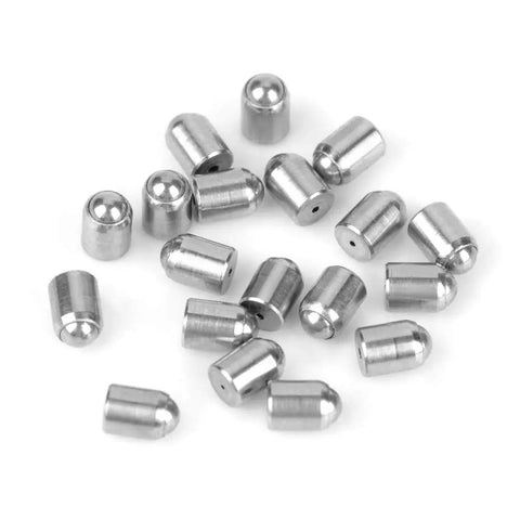 20 Pcs Dang Solid 304 Stainless Steel Positioning Ball Plungers That Keep Your Cabinet Doors Dead Center, fine thread locking pins shown in a scattered arrangement.