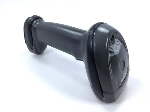 LI4278 Wireless Bluetooth Barcode Scanner With Docking Cradle And USB Cables For Retail And Warehouse Use Fast Scanning Long Battery Life Patent Pending Single Board Design For All Day Everyday Reliability. Close-up view.