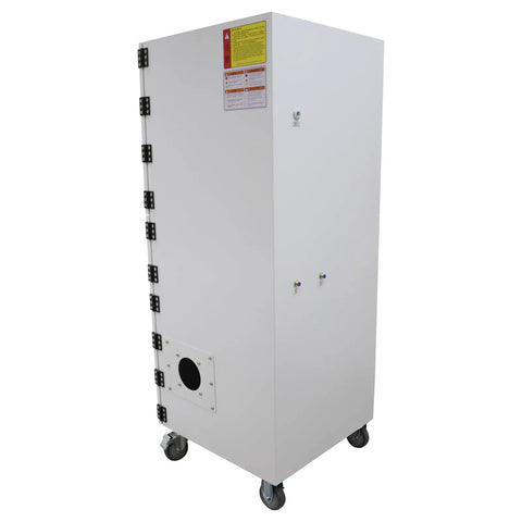 Industrial Pulse Dust Collector With PTFE Filter For 0.3 Micron Dust And 99.8 Percent Efficiency, mobile unit on wheels.