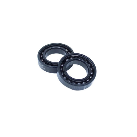 Heavy Duty 6903 High Temp Ball Bearings 17 X 30 X 7 mm Two Pack with black solid cast iron housing.