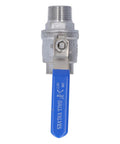 Heavy Duty Three Quarter Inch Npt Stainless Steel Ball Valve For Water Oil Gas Lines Featuring Rock Solid Shutoff And Zero Drip Leak Protection Engineered For Slick Flow And Tough Grind Use with blue handle.