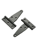Beefy Sealed Bearing Gate Hinges Pair T-Shaped Door Hinge with Screws for Wooden Fence Barn, smooth quiet swing in black metal
