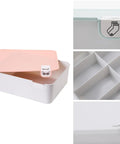 Pink Plastic Underwear Storage Box With Marked Lid For Under Bed Closet Drawer Organization Hella Tough Polypropylene Bin top view.