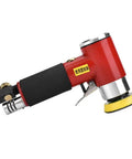 Badass 2 Inch Pneumatic Angle Grinder Offering Lightning Fast Grinding And Flawless Swirl Free Polishing At A Steady 1800 RPM For Demanding Auto Shop And Industrial Metal Projects, featuring a compact design and air connection.