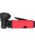 Heavy Duty Two Inch Pneumatic Angle Grinder Built Like A Tank With Durable Zinc Alloy Frame And Smooth Grip Design For Zero Hassle Rust Removal And Quick Metal Cutting Jobs, featuring red grip and air intake.