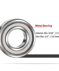 Top Shelf 10 Piece Router Ball Bearing Replacement Kit Top Mounted Guides with 3/16 inch inner and 1/2 inch outer diameter metal bearing.