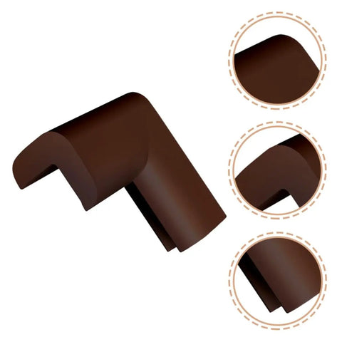 Close-up of brown Corner Protectors With Impact Absorption 12 Pack Brown NBR Safety Edge Guards for furniture and chairs.