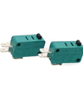Two Pack Push Button Actuator Limit Switch KW3-0Z, 16A 125V/250V AC, Heavy Duty Industrial Switches, shown with wiring terminals