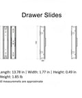 Technical drawing of Soft Close Drawer Slides With Buffer Mechanism, Pro Grade Cold Rolled Steel Ball Bearing Glides For Kitchen Cabinets