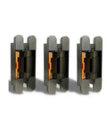 Concealed Overlay Cabinet Hinges 180 Degree Swing Door Closer Heavy Duty with orange soft close mechanism, three pieces.