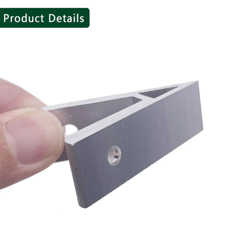 8 Sets 2020 Aluminum Extrusion Kit Featuring M5 T Slot Nuts Screws Wrench And 45 Plus 135 Degree Corner Brackets close-up of corner bracket held by hand