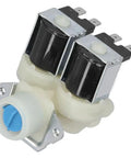 Inlet Solenoid Valve Kit for Washing Machines, 180A Dual Head Direct Replacement, Metal and Plastic Build, Silver Finish