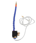 Hassle Free Mist Coolant Lubrication Spray For Metal Cutting And Engraving With Three Meter Clear Air Line Fitting 8mm Pipe For Cnc Lathe Milling Drill Gear with flexible blue hose.