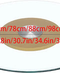 Solid Tempered Glass Lazy Susan Turntable Featuring Smooth 360 Spin And Safe Round Edge Guard with size options displayed.