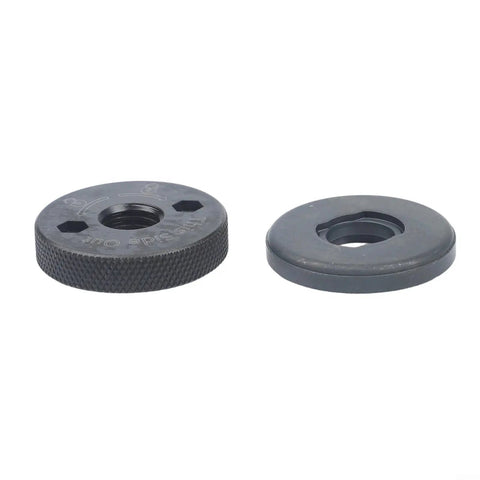 Heavy Duty Angle Grinder Flange Set With Beast Mode Inner Outer Clamps, two sturdy black metal plates for locking cutting discs.