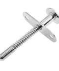 Straight Up Heavy Duty Stainless Steel Spring Plunger Latch With Corrosion Resistant Bolt And Four Included Mounting Screws Built Tough For Furniture Cabinet Doors And Bed Frames Locking Solid And Snapping Right Into Place Every Single Time in silver finish.