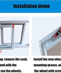 Installation demo for Straight Up Durable Nylon Sliding Door Pulley Wheels With Electroplated Stainless Steel Shell And Smooth Riding Track Rollers For Closet Window And Cabinet Replacement Parts Silver 4 Pack.