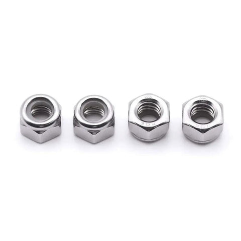 Nylon Insert Lock Nuts Ten Twenty Four UNC Coarse Thread Stainless Steel 304 Hex Insert For 3D Printers And Electronics Pack Of Fifty