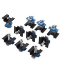 Badass 10 PC Aluminum Solar Clamping Block Kit With Stainless Steel Hardware Killer Photovoltaic Mounting Blocks for Roof RV Boat Installations Heavy Duty UV Protection, featuring clamp design.