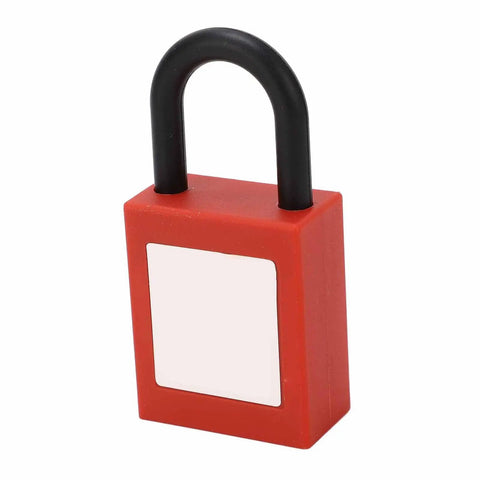 Rugged Industrial Socket Lockout Device For Maintenance, High Strength Durable PP Nylon, Safety Lockout Plug shown upright