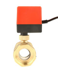 Pro Grade Two Way Motorized Ball Valve Crafted From Heavy Duty Forged Brass G1 One Half Inch Pipe Thread Dn40 Size top view with actuator