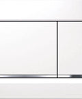 Sigma 30 Dual Flush Actuator Plate in white and polished chrome for concealed toilets, durable plastic build
