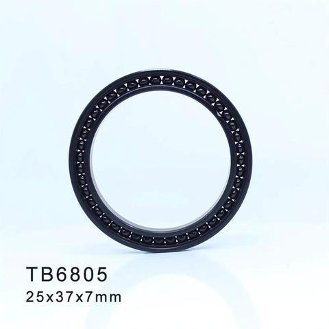 Rock Solid High Temperature Full Ball Bearing 25X37X7Mm Thin Section Design, showing the TB6805 model with black bearing ring.