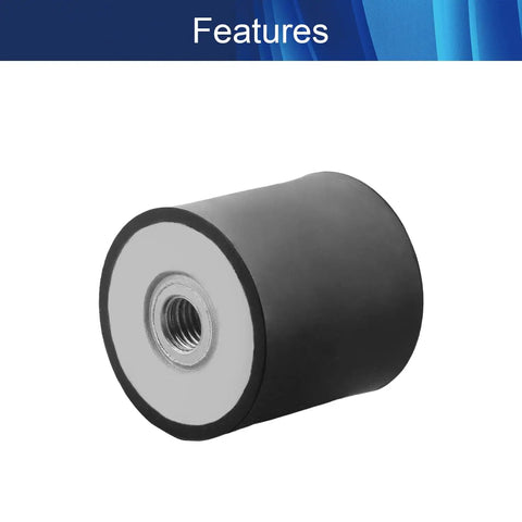 Premium Heavy Duty M12 Rubber Vibration Isolator Mounts Set Of Two For Mini Split Ac Generators And Diesel Engines, black rubber mount close-up.