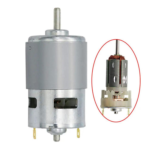 Premium 775 DC Motor Is a Smooth Operator Delivering Bone Crushing Torque at Ten Thousand RPM With Quality Ball Bearings Runs Flawless on 12 or 24 Volts for Real World DIY Fixes and Gear Mods, compact design with 5mm shaft.
