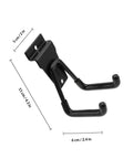 Badass Heavy Duty Black Metal Wall Hanger Hooks Slick Industrial Coat Towel Bag Organizer Rock Solid Garage Rack, 11cm long, wall mounted design.