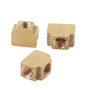 Killer Three Way Brass Pipe Adapter Coupler Connects Pneumatic Hydraulic Pressure Lines with 1/8 1/4 3/8 Thread Sizes Easy Install for Pro Shops and Garage Makers Who Want Sweet Results Without Messes This Fitting Is Legit High Quality Brass No BS. Three brass threaded pipe adapter couplers shown on white background.