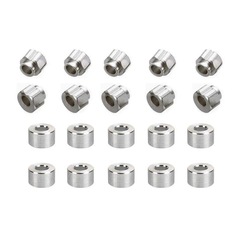 Top Shelf Pom V Slot Wheels And Pulleys Kit With Double Bearings Plus Hexagonal Eccentric Posts And Round Spacers For Fly Performance Aluminum Extrusion 3D Printer Mods, stainless components for 3D printer modifications.