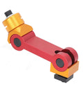 Rock Solid Hella Adjustable Milling Vise Stop Precision Cnc Mill Work Locator And Positioner Tool with red and gold aluminum construction.