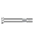 Side view of zinc plated taper bolt anchor with expansion nut for concrete and masonry, three eighths inch diameter by four inch length.