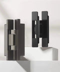 Invisible Self Closing Door Hinge With Silent Hidden Hydraulic Buffer And Quick Release Adjustments In Sturdy Zinc Alloy, displayed from the front.