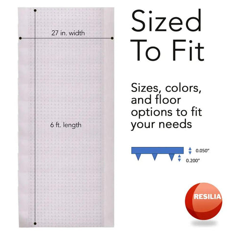 Image showing the Premium Heavy Duty Floor Runner Protector For Carpeted Floors With Skid Resistant Grippers And Clear Vinyl Shield Prism Finish 27 Inch By 6 Foot Rug Protector For Busy Hallways And High Traffic Areas Made In USA with dimensions.