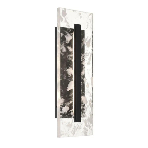 Temecula Outdoor Wall Lantern 25W LED Light One Crystal Shade Sand Coal Finish mounted on wall with sleek design.