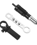 Cordless Rivet Gun Adapter Kit With Four Rivet Heads For SUV Van Sedan Universal Automotive Power Drill Riveting Tool Attachment