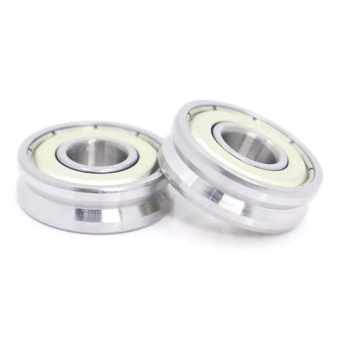 Top Tier Sealed V Groove Ball Bearing 8X22X7MM Precision Roller for Pulley Wheels and CNC Rail Guides, close-up view.