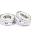 Precision V Groove Sealed Ball Bearing 8X22X7MM Pulley Wheel Roller For Guide Track Equipment shown from the side, smooth metal finish.