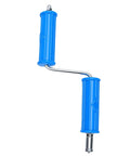 Heavy Duty Three Meter Drain Snake With Drill Attachment tool featuring durable blue handles and metal connector for efficient clogs removal.